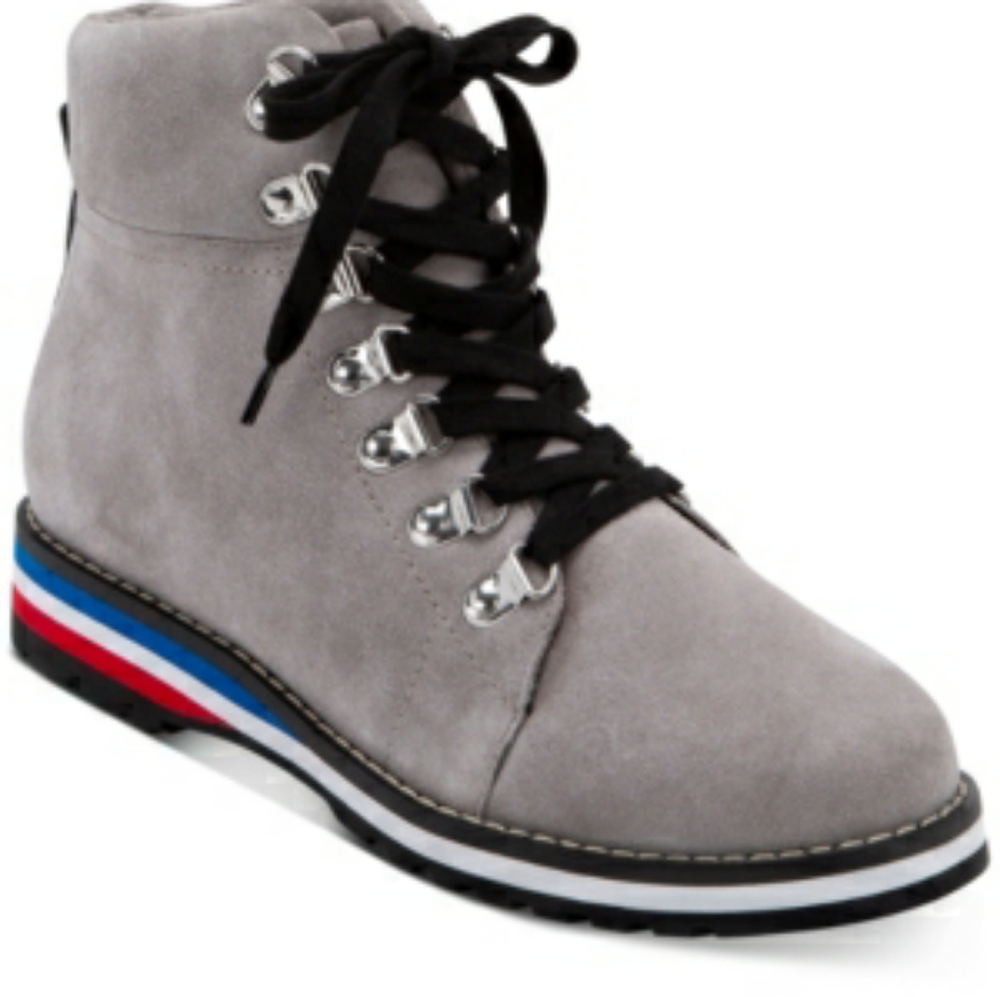 Aqua College Rosie Lace-Up Waterproof Booties,Women's Shoes 9.5M gray